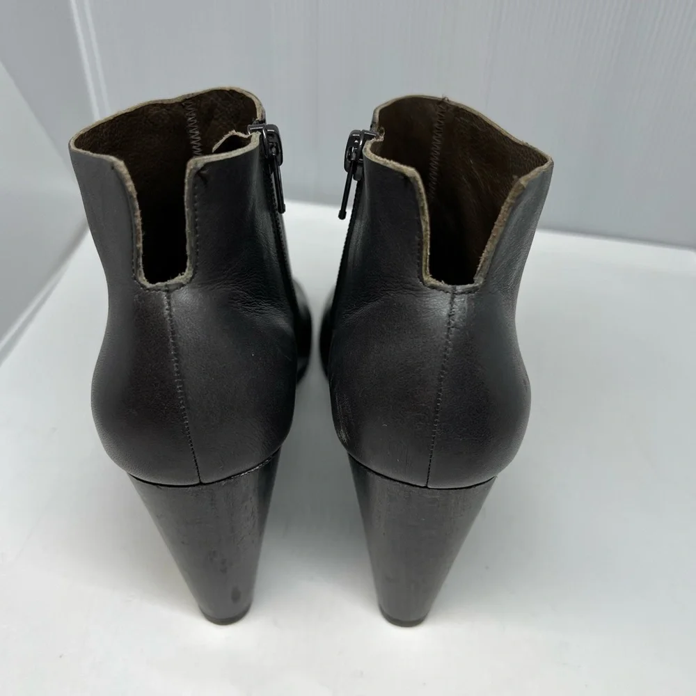 Coclico Brown Leather Open Toe Heeled Ankle Boots